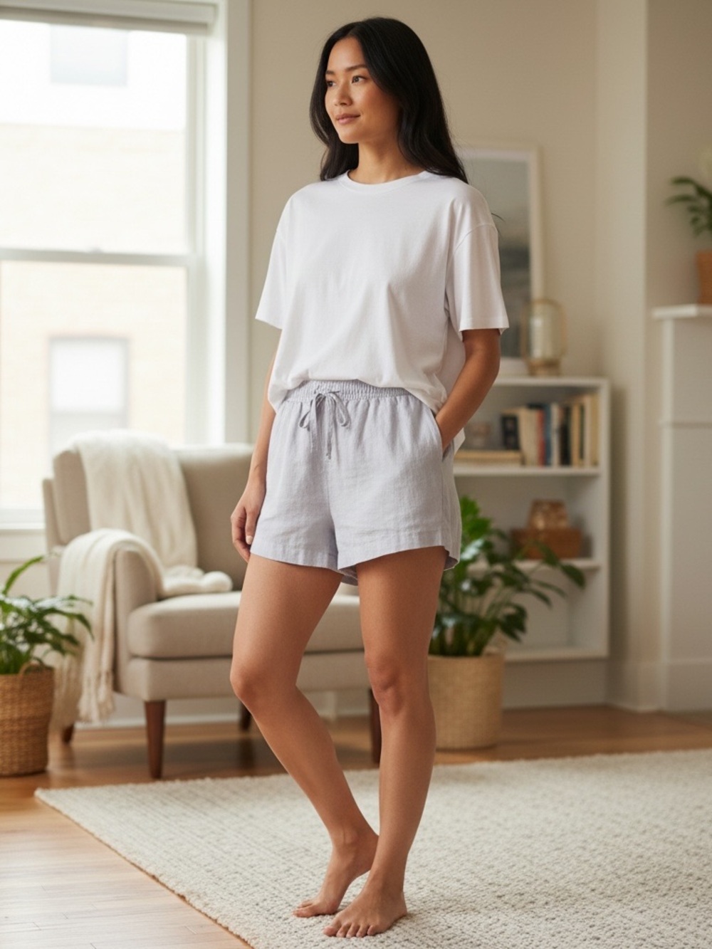 Homebodii‎ linen sleep shorts size L
